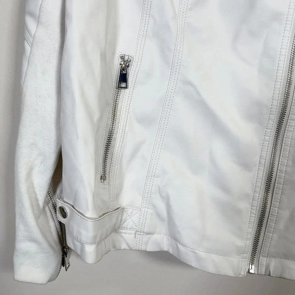 LOVE & LEGEND  | WHITE BIKER JACKET - Picture 8 of 16